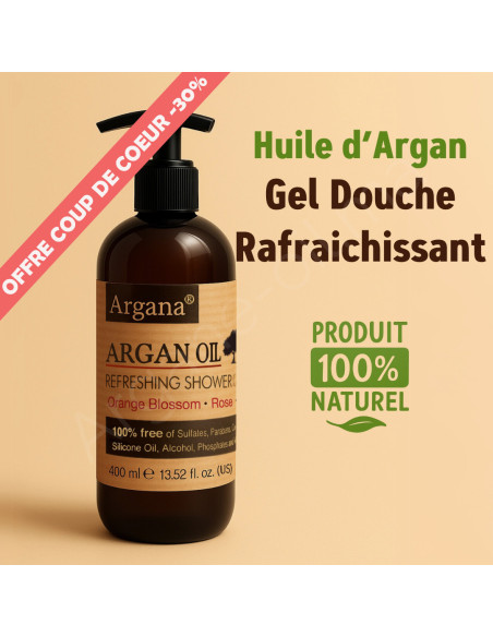 Refreshing Shower Gel Argana 100% Natural – 400 ml for Body & Hair