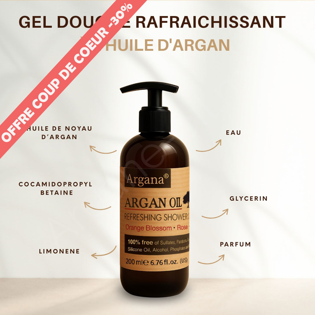Refreshing Shower Gel Argana 100% Natural – 200 ml for Body