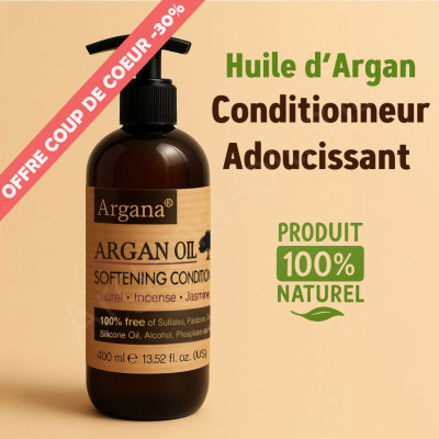 Après-shampoing Argana 100% Naturel 400 ml – Hydrate et Répare les Cheveux