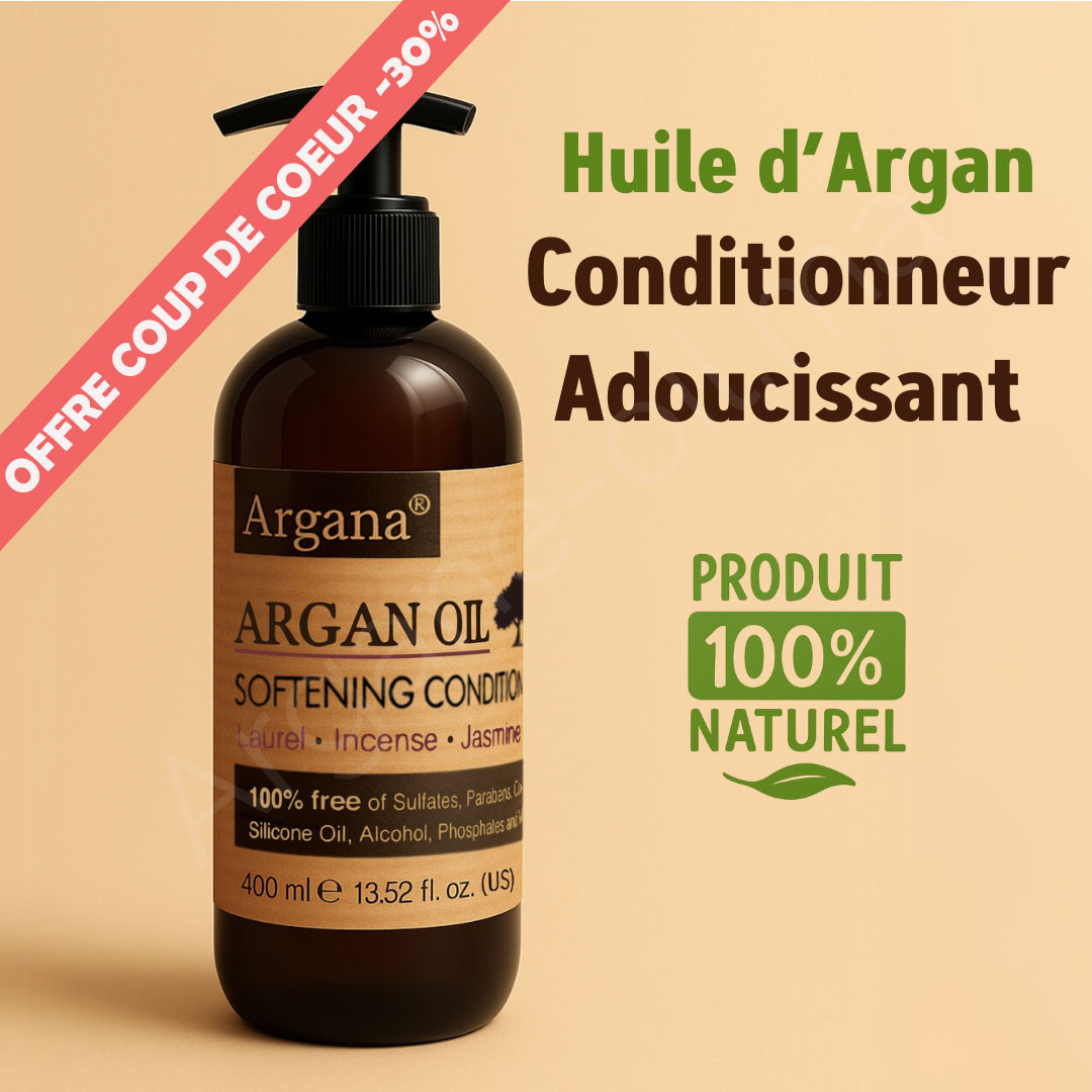 Après-shampoing Argana 100% Naturel 400 ml – Hydrate et Répare les Cheveux