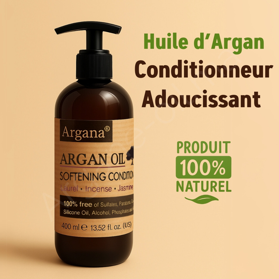 Après-shampoing Argana 100% Naturel 400 ml – Hydrate et Répare les Cheveux