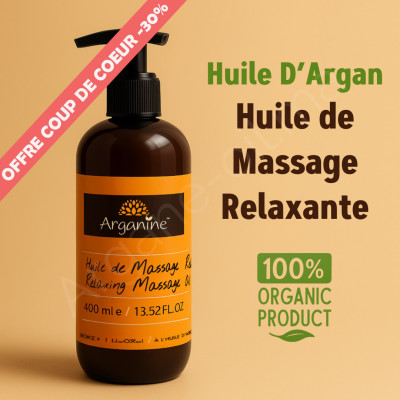 Relaxing Argan Massage Oil Arganine 400ml– 100% Natural& Organic – Made in Morocco